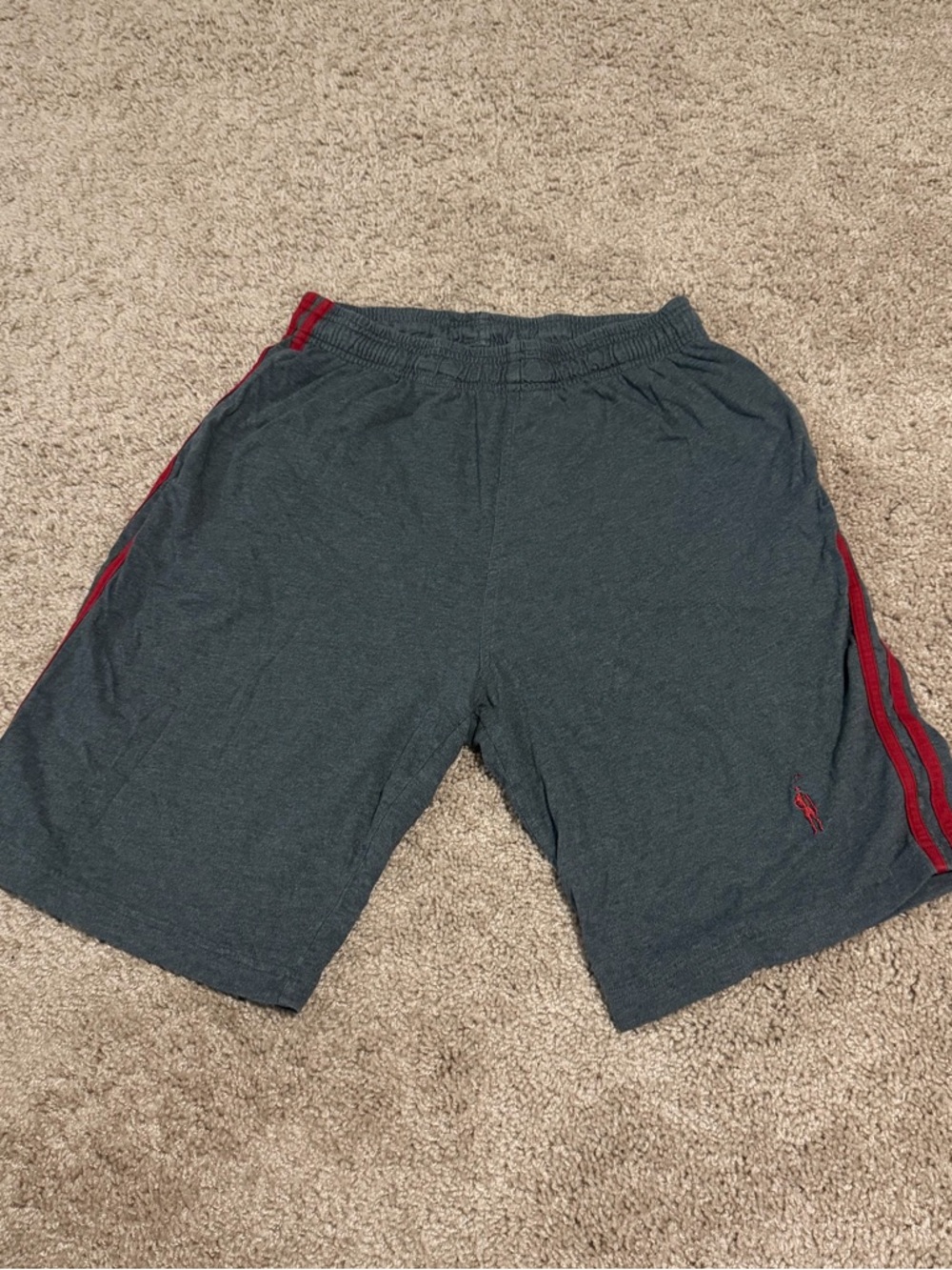 Jockey Men's Athletic Shorts - Charcoal with Red Trim